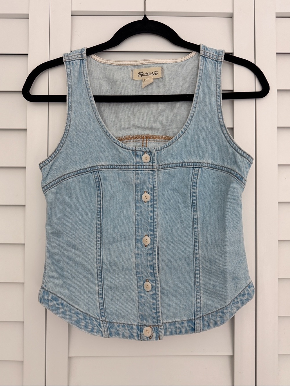 Madewell light wash denim vest Size 00